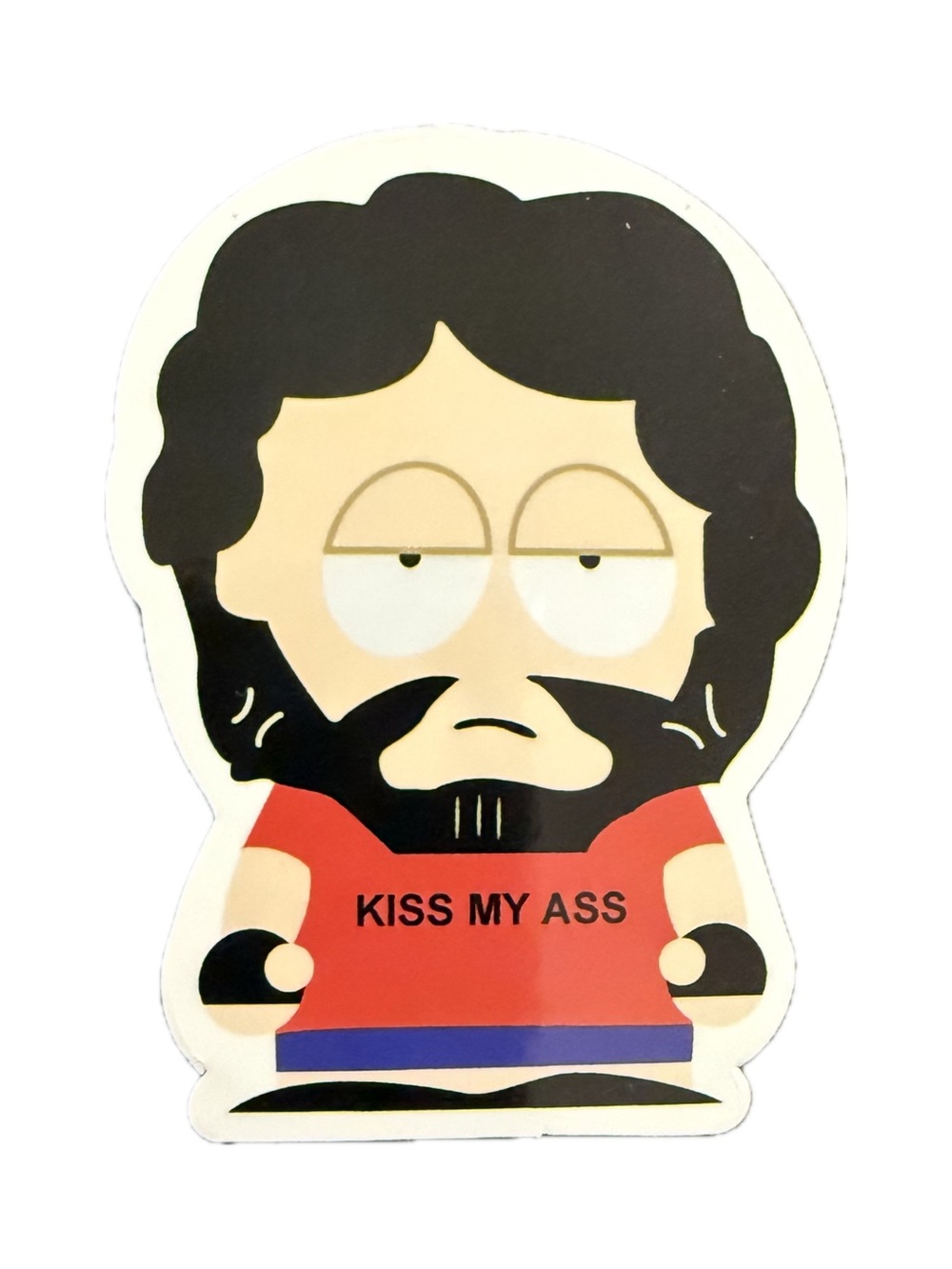 Funny Adult Humor Cartoon Kiss My Ass Character Vinyl Sticker Decal